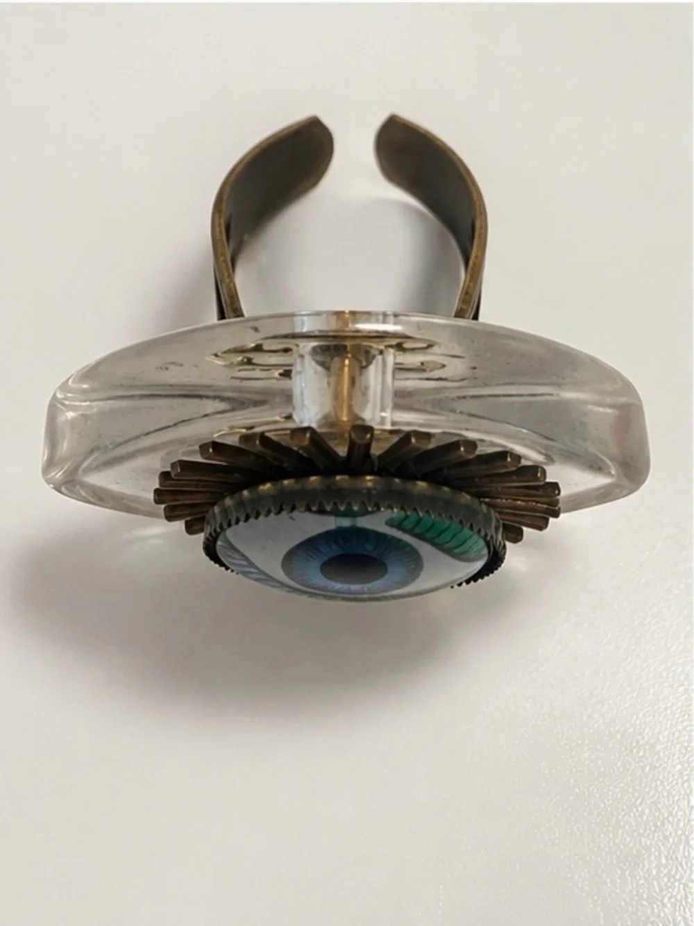 Green and Gold Eye Statement Ring - Women Jewelry